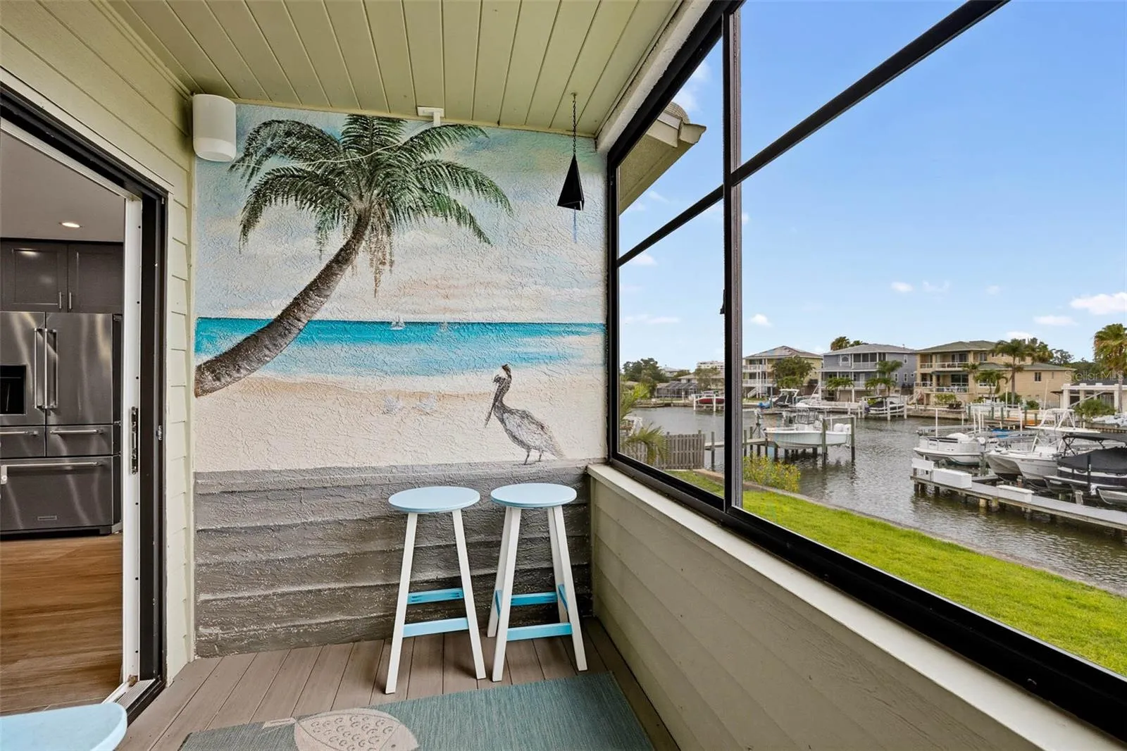 Main level screened balcony.