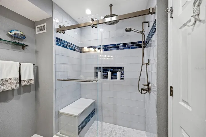 Shower in main floor full bathroom.