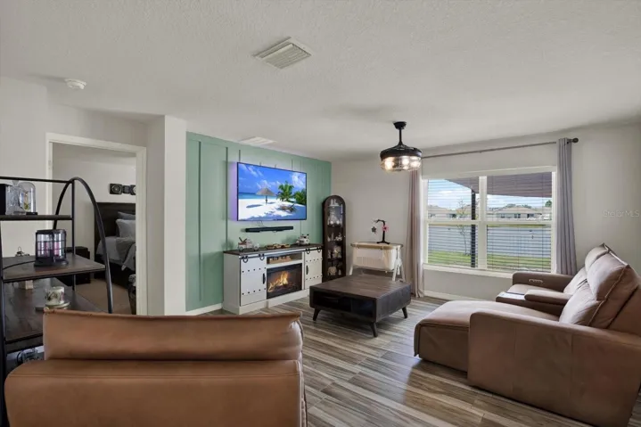 Custom wall in the living room with pretty views