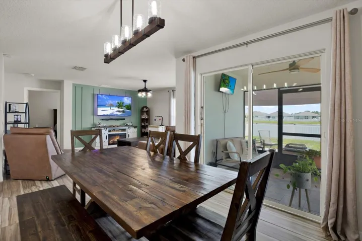 Updated lighting in living and dining room