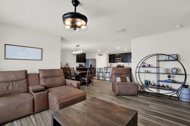 Stylish tile plan flooring throughout the living area