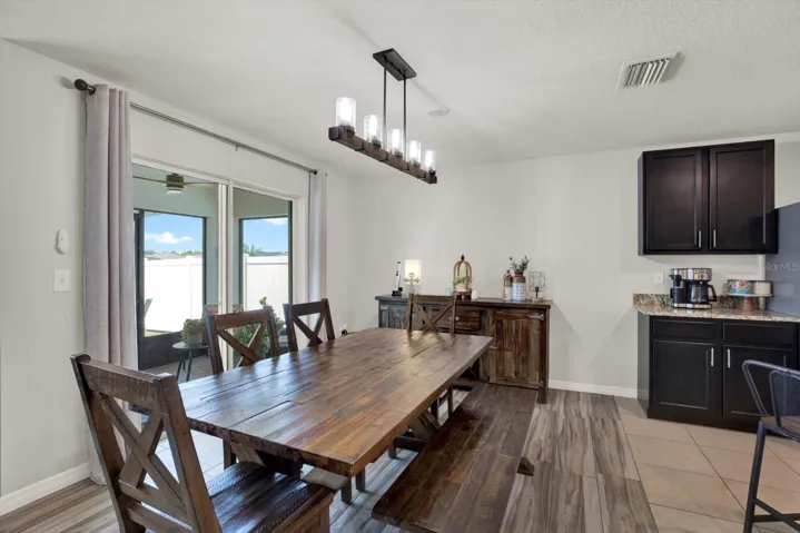Dining areas with views to the water