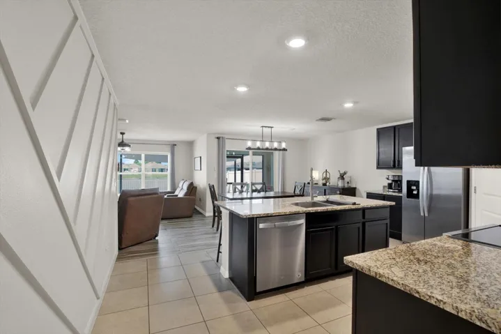 Designer walls in Kitchen and Living Room