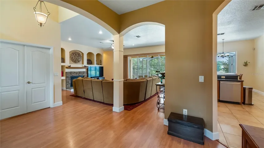 View right inside the front door Standing in Dining room area on right of door and left side are double doors in to a flex room/office/has a day bed in there now.