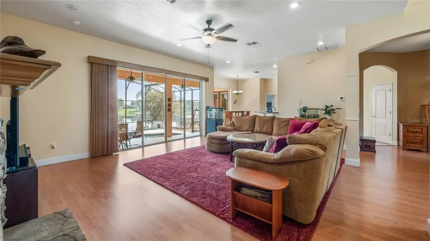 Great room view towards kitchen/foyer/dining room