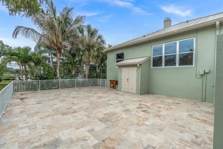 Backyard patio w/ storage