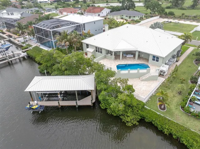 Aerial of backyard
