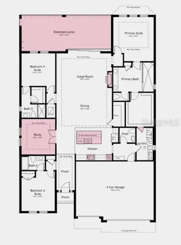 Floor Plan ~ Additional Highlights Include: 10' ceilings, tray ceilings, outdoor kitchen rough-in, 8' interior doors, impact windows, pool and spa