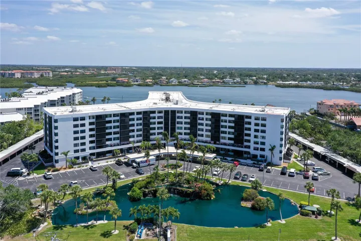 Aerial Front View of Harbor Towers
