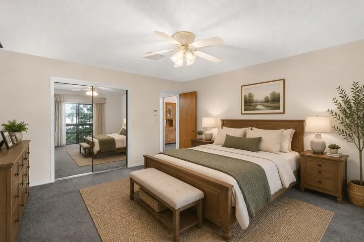 Primary Bedroom with sliders leading to balcony