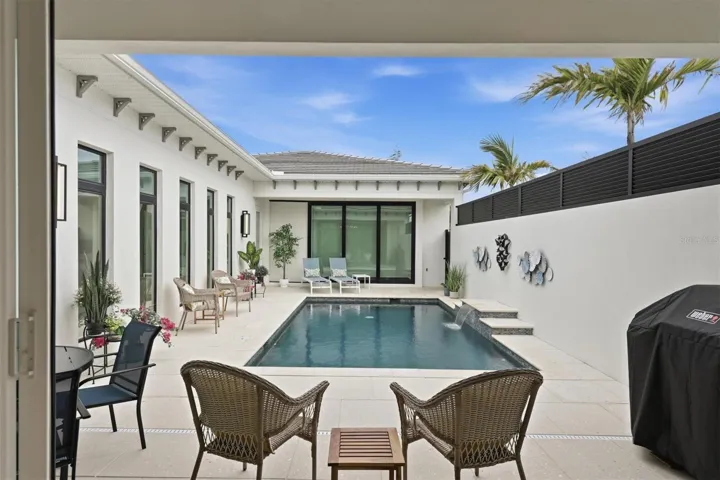 View of Pool from Kitchen