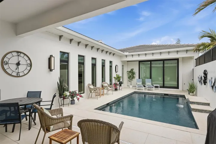 View of Pool from Kitchen