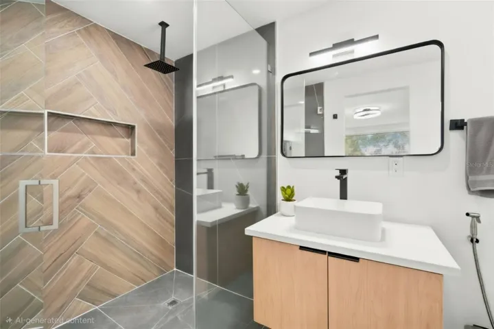 AI used to remove soap bottles from shower shelf. Master Suite Bath. Completely separated from the rest of the home with gorgeous bathroom