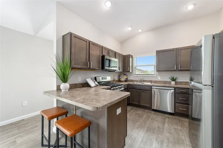 Kitchen with a breakfast bar