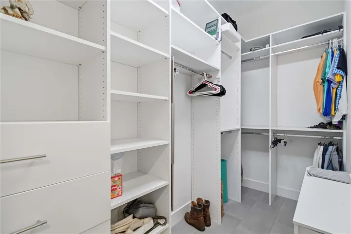 All closets feature custom built ins to maximize storage
