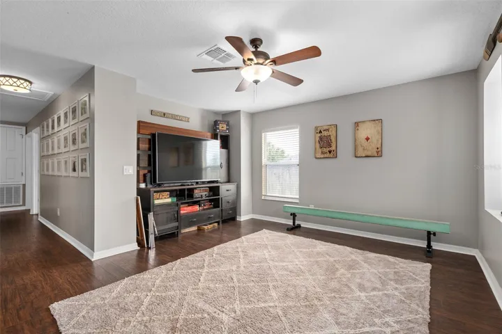 upstairs loft with bumpout for tv or add a custom built in.