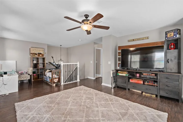 upstairs loft with bumpout for tv or add a custom built in.