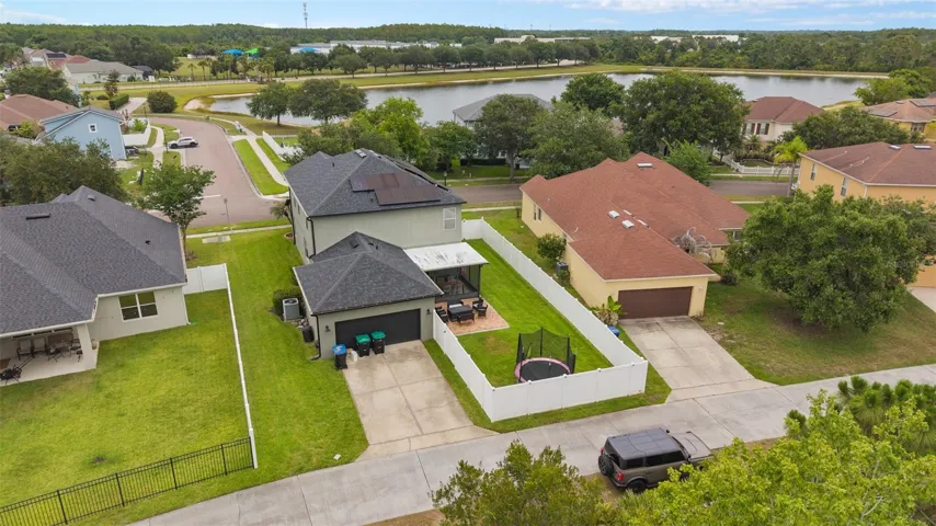 aerial view of back of home.