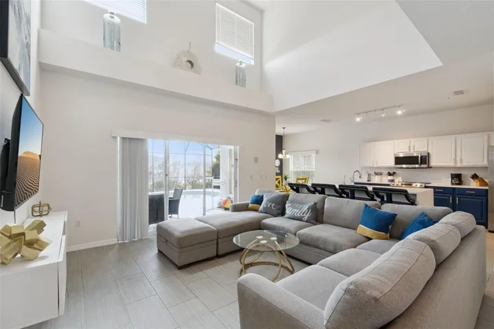 Family room and kitchen form the heart of the home