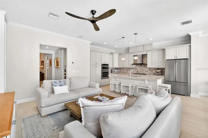 Living room - Restoration Hardware fan