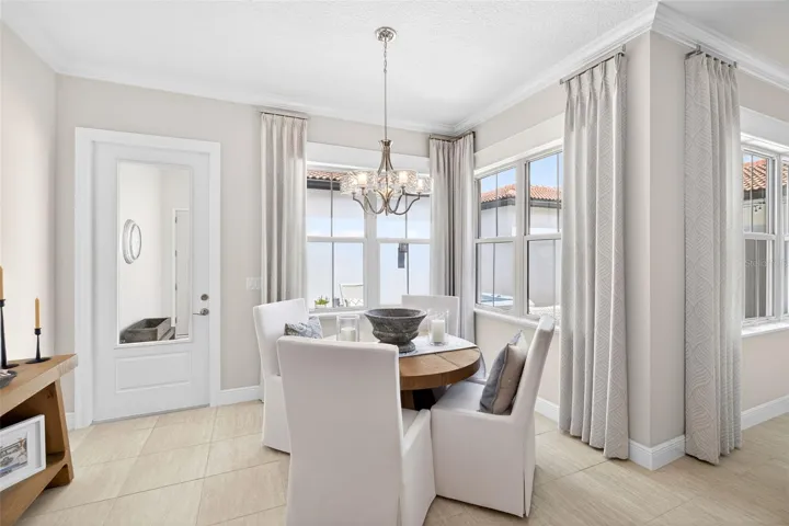 Dining area with views to private courtyard