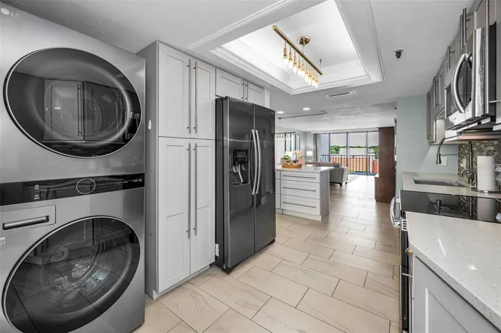 Inside stack washer & dryer