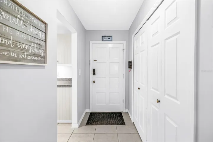Entry door closets on right