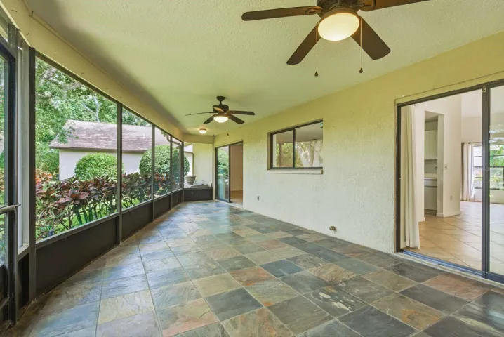 Oversized patio, over 32 ft with slate floors