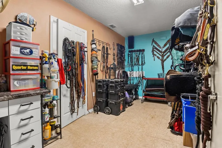large storage room with water hook-up for a sink