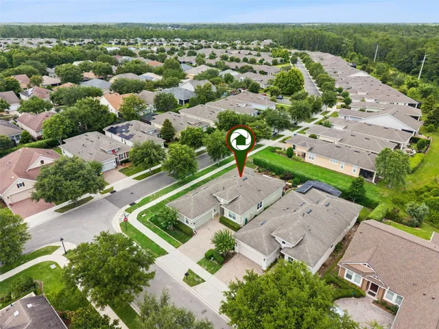 Aerial view of the home's location from the front
