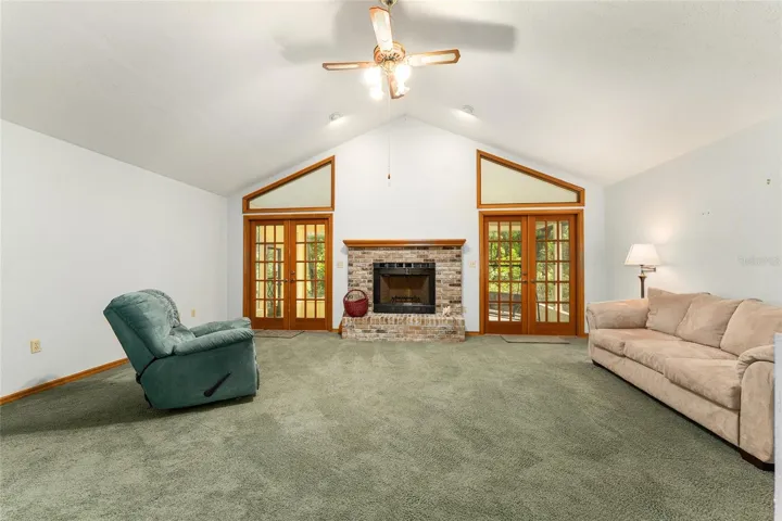Wood burning fireplace