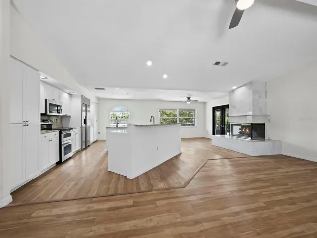 Great room to kitchen and dining area