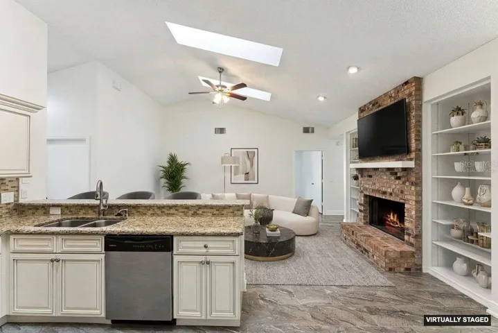 *Virtually Staged* Kitchen opens up to the family room