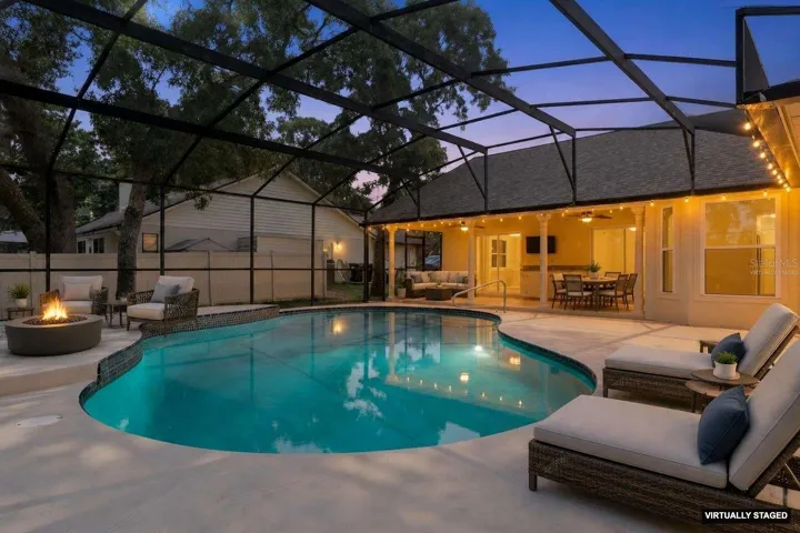 *Virtually Staged* pool deck and patio area