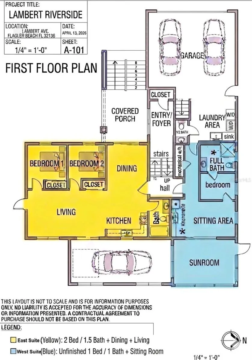 1st Floor Layout. East Suite is finished and ready to call home. West Layout is drwalled but awaits a kitchenette and full bath.