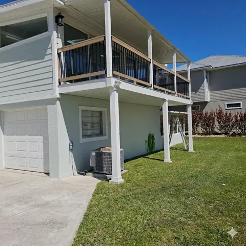 View of Covered Deck off back of home
