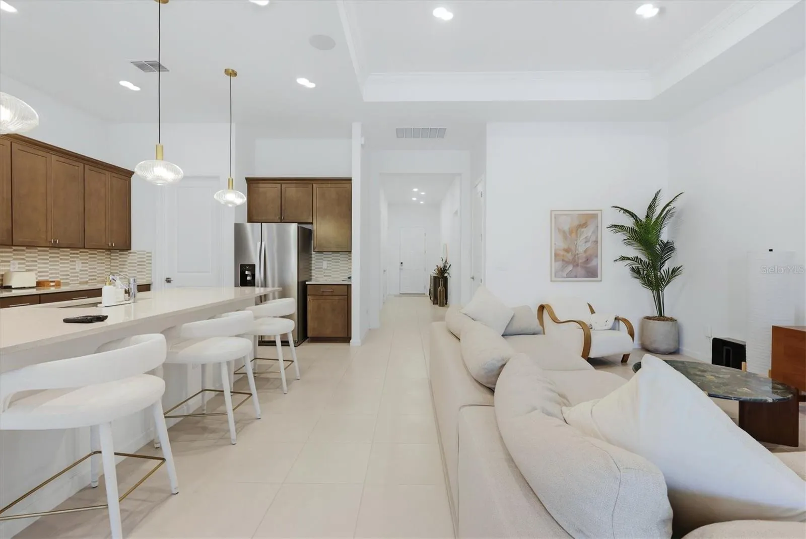 Living area and kitchen
