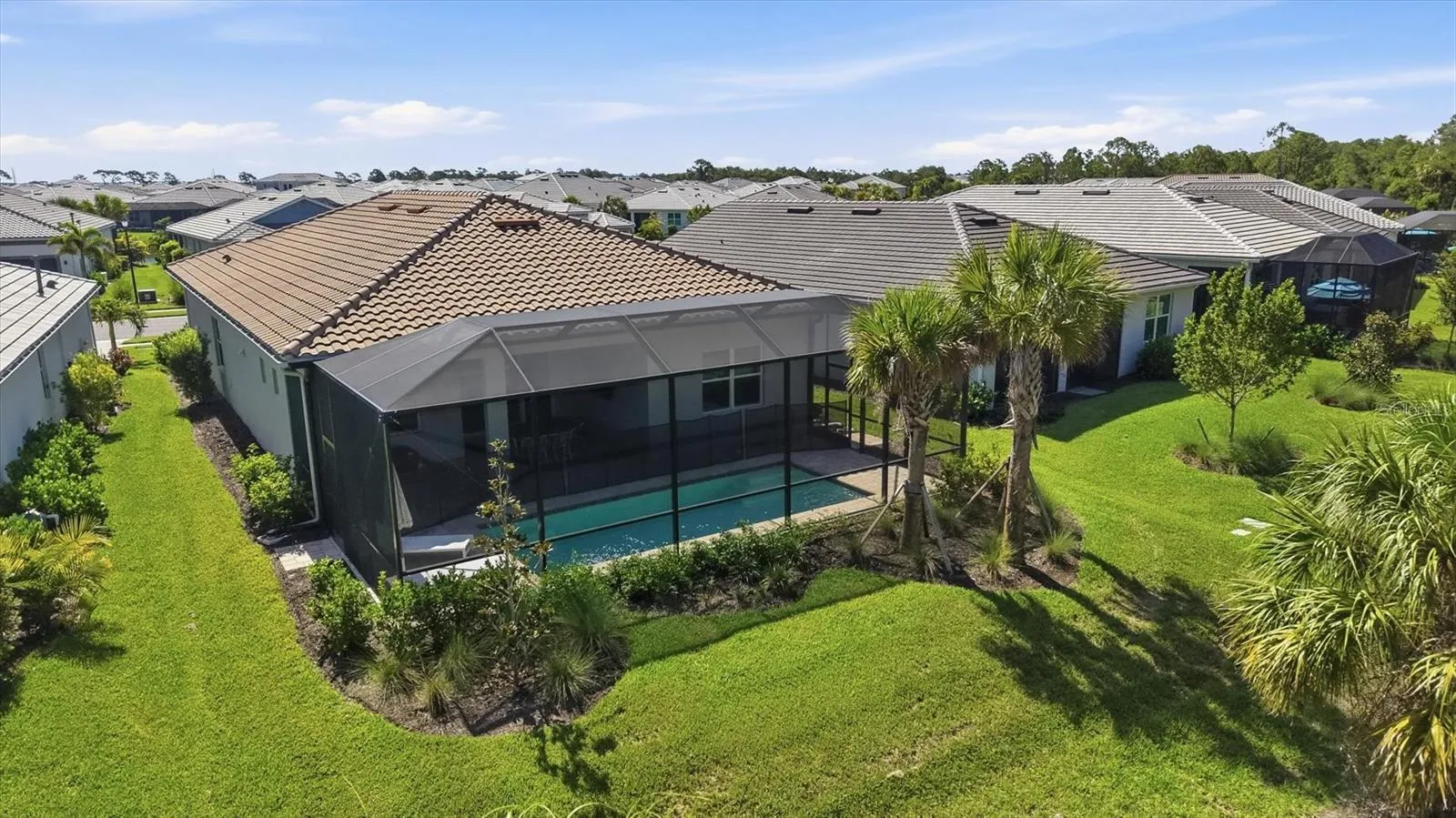 Aerial view of back of home.
