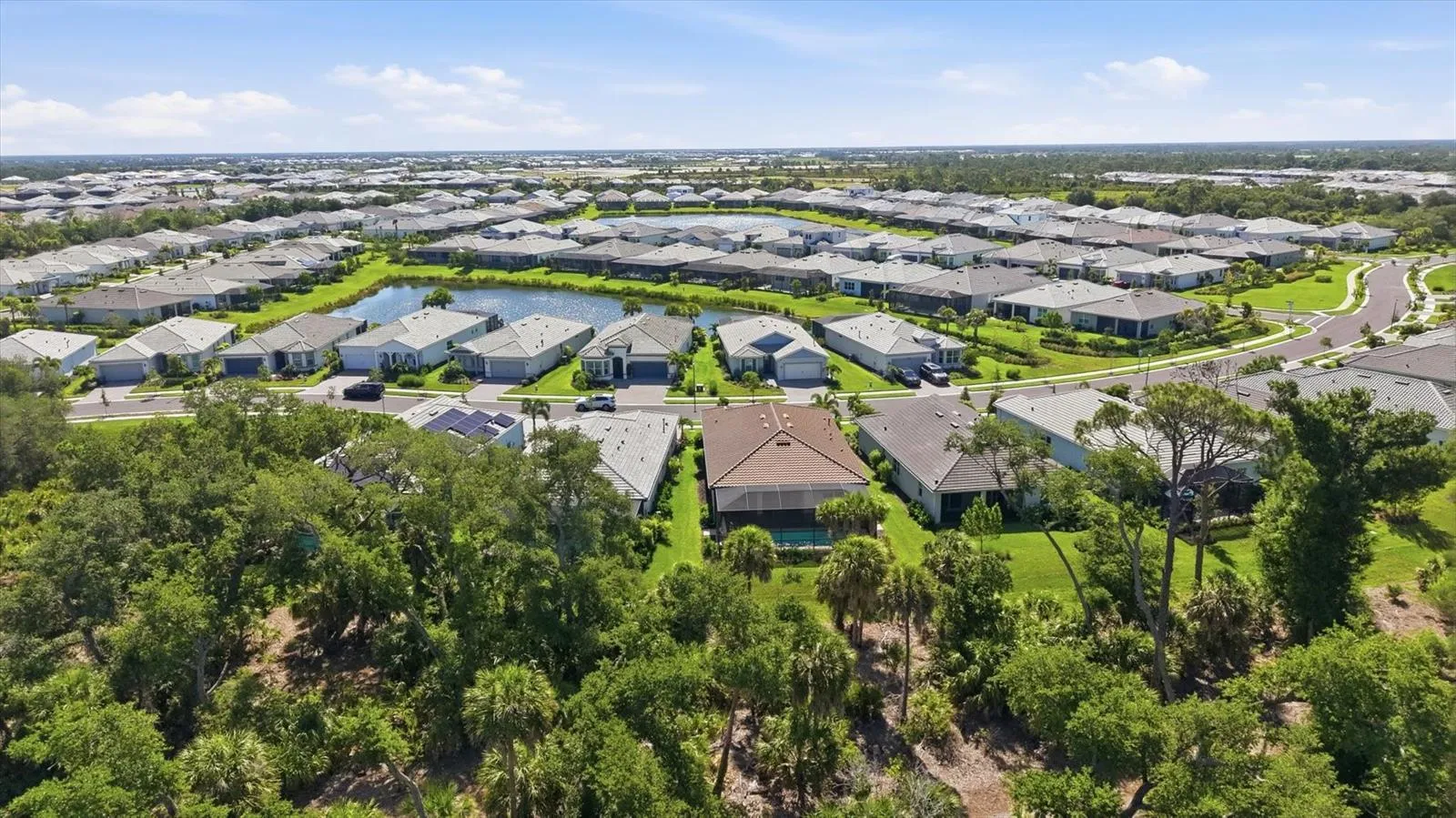 Aerial view of back of home.