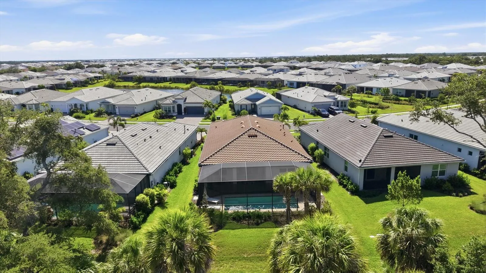 Aerial view of back of home.