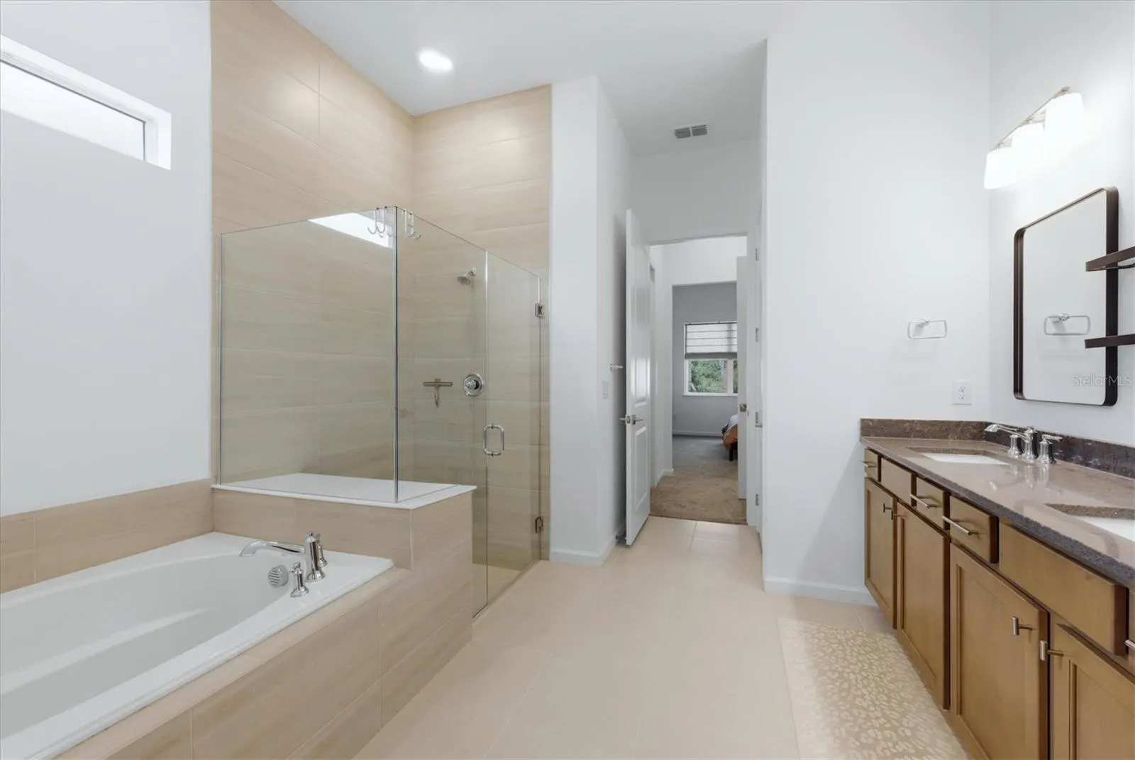 Primary bath with tub and separate shower