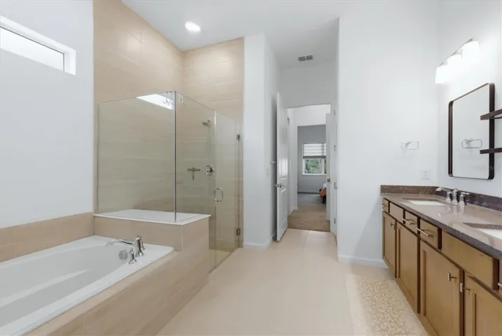 Primary bath with tub and separate shower