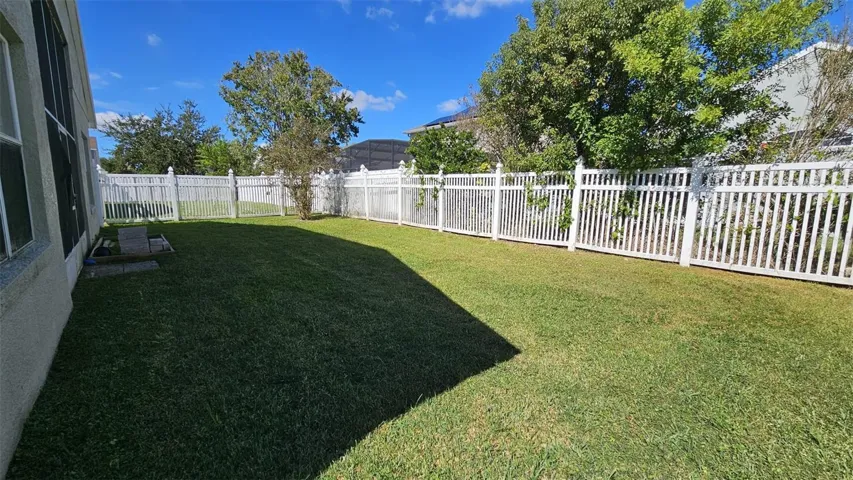 Fenced backyard