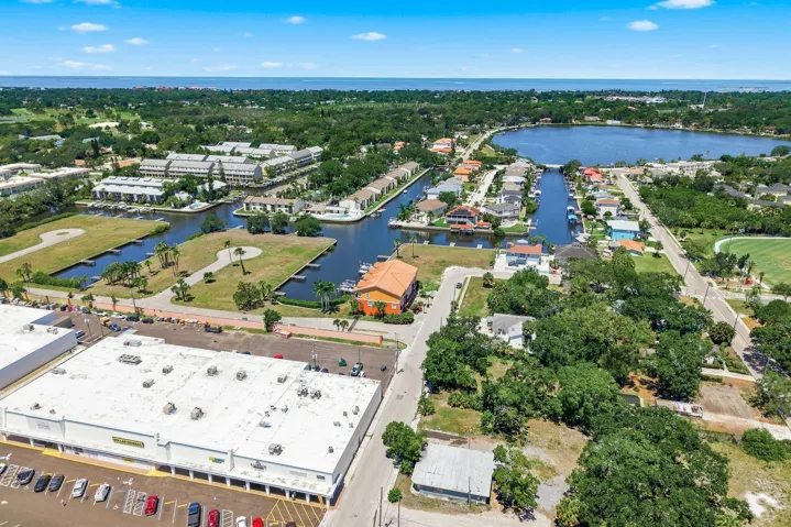 Aerial View of Canals to Gulf