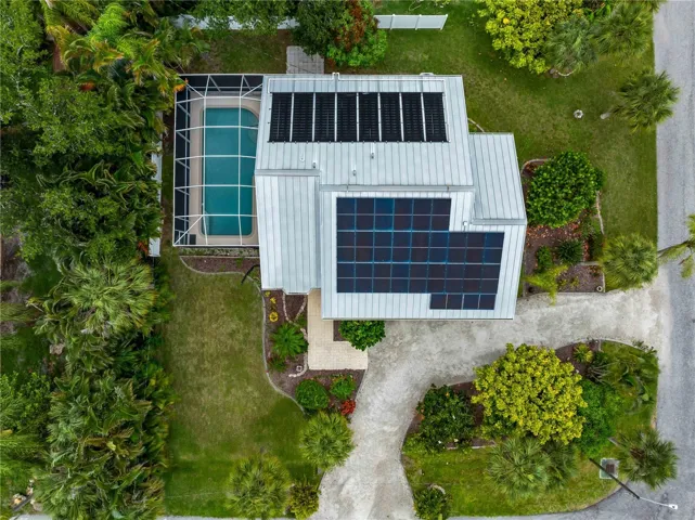 Solar panels on metal roof