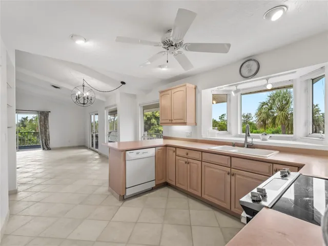Large garden window above sink