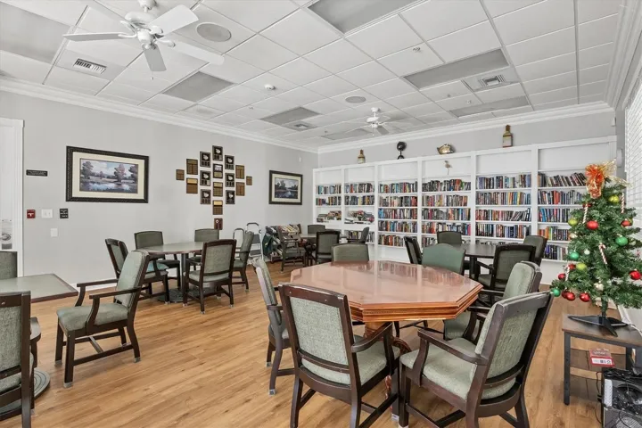 Clubhouse library and card room