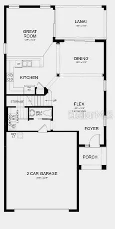 First Floor Plan - Additional Highlights Include: stainless steel vault apron front kitchen sink, kitchen pendant light package, and prewire for wall mount TV