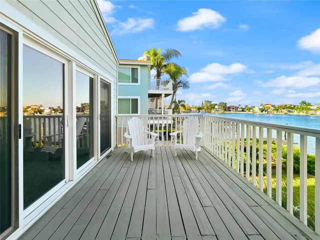 Spacious deck overlooking bay