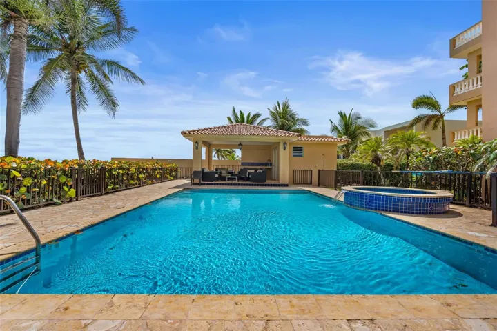 Community pool with hottub